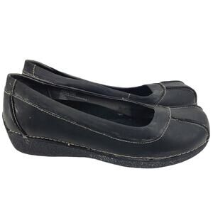 Duluth Trading Co Andina Skimmer Black Leather Slip On Shoe Women's 9 Medium